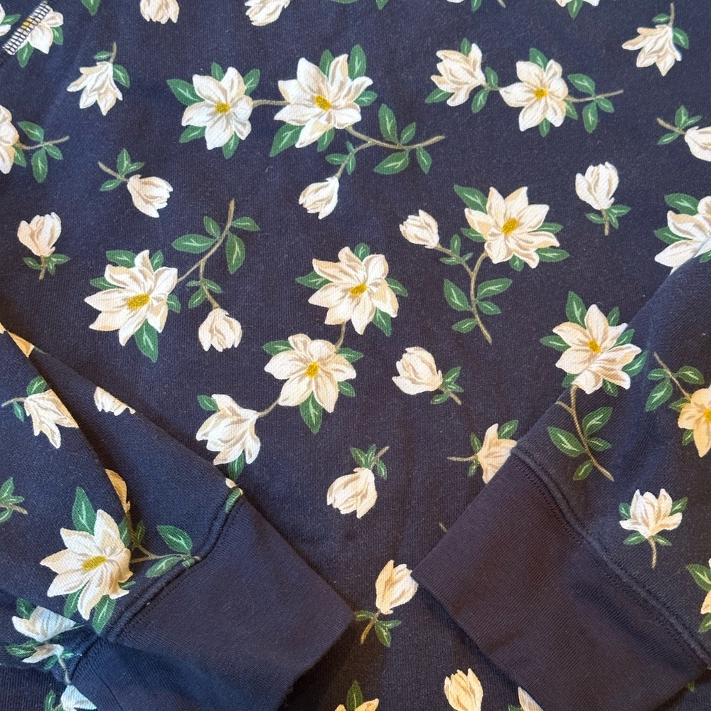 Draper James Womens Floral Navy Magnolia Sweatshirt - Picture 4 of 4